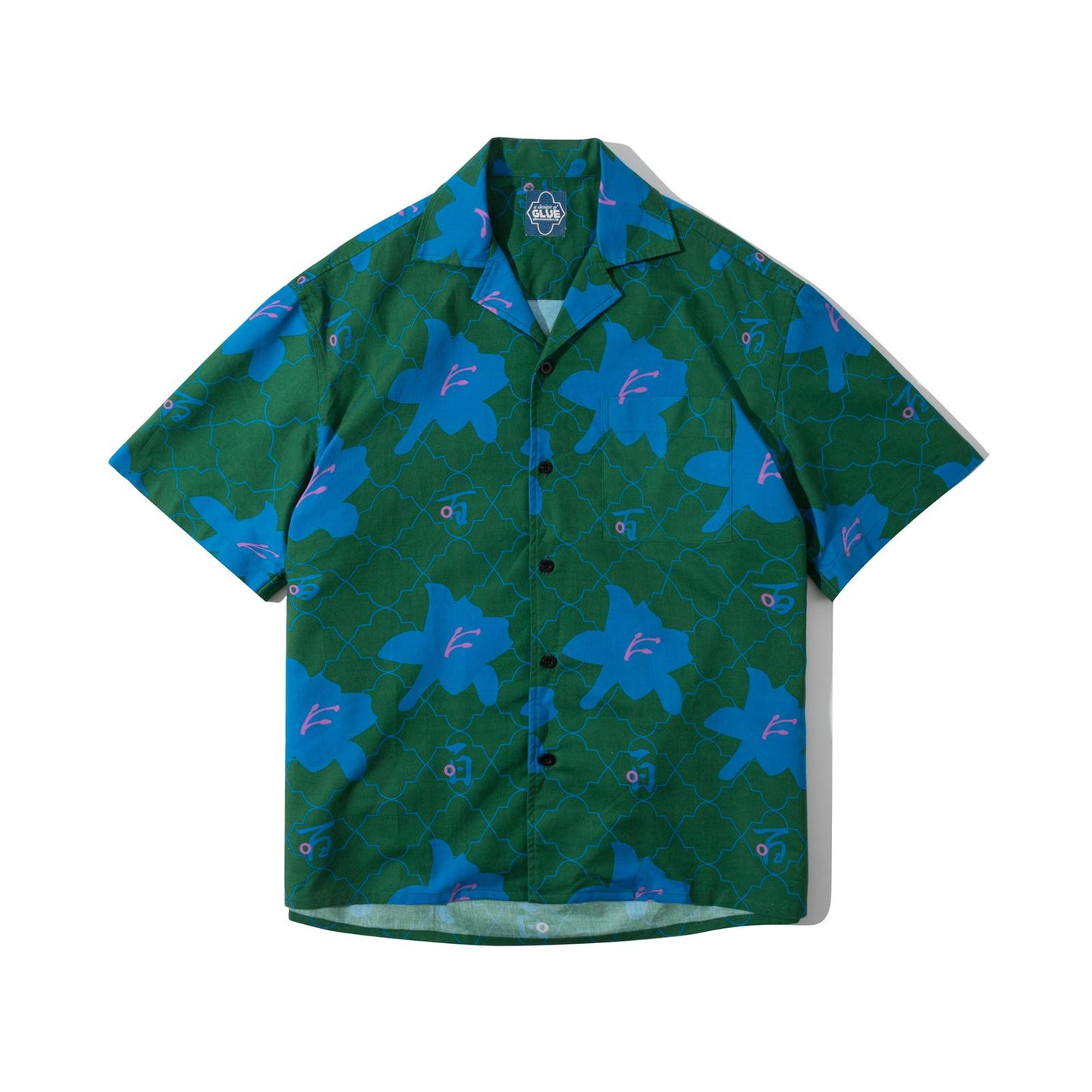 GOC floral cotton shirt jacket - green lily