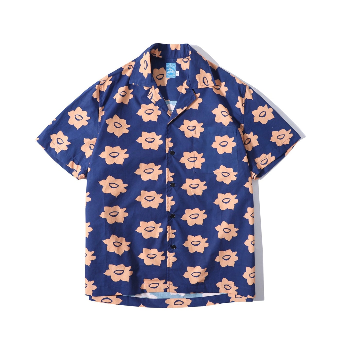 GOC floral poplin shirt jacket - little daffodils navy