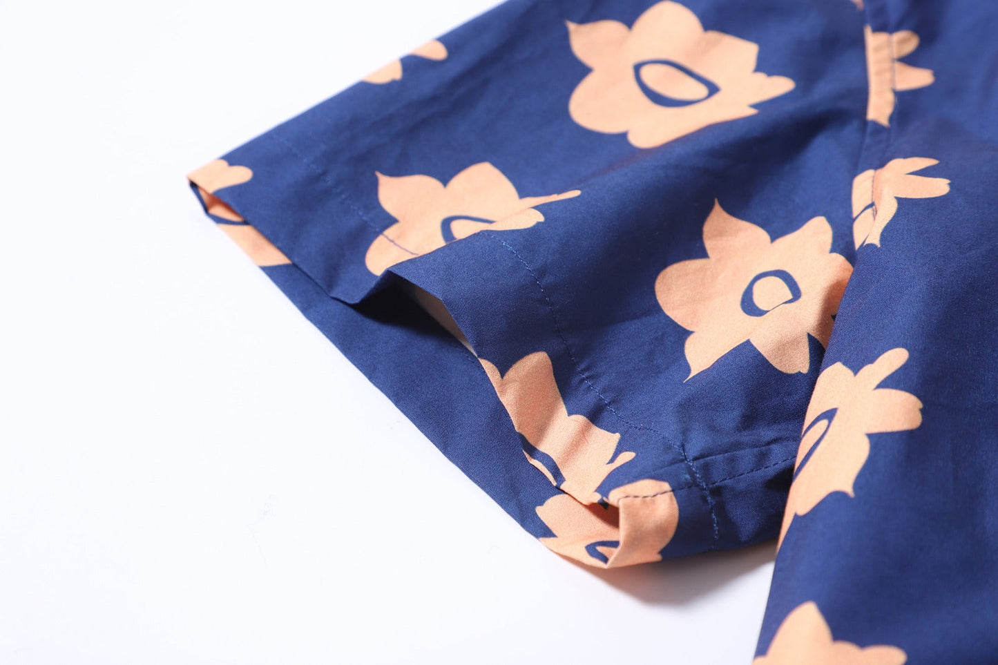 GOC floral poplin shirt jacket - little daffodils navy