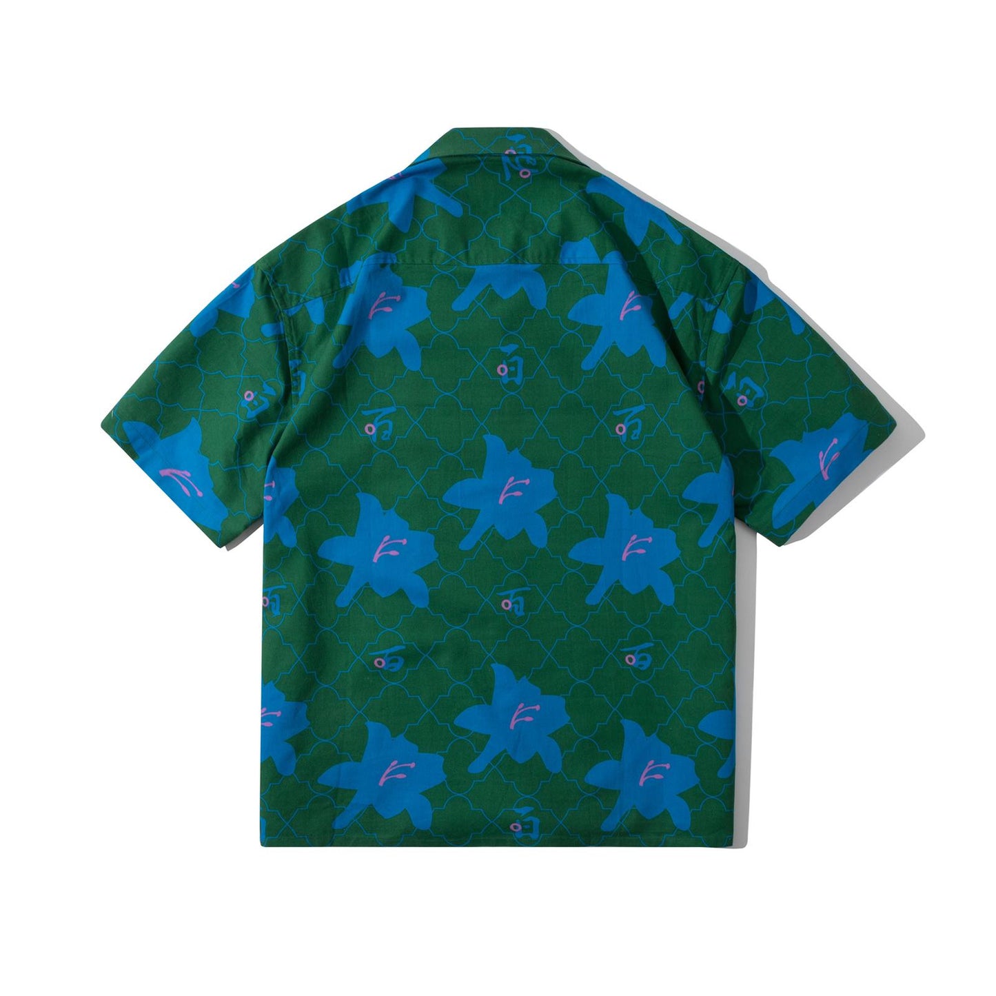 GOC floral cotton shirt jacket - green lily