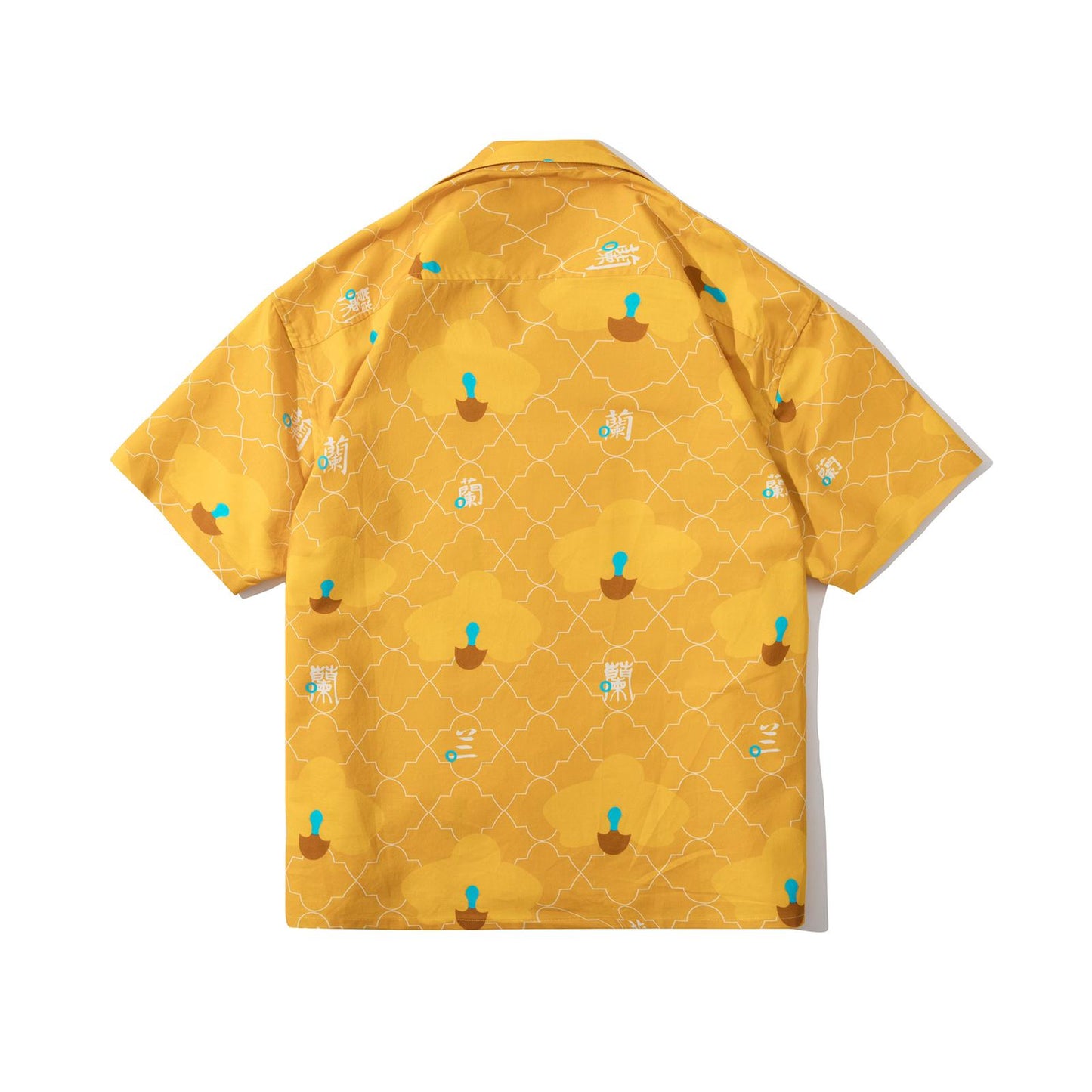 GOC floral cotton shirt jacket - yellow orchid