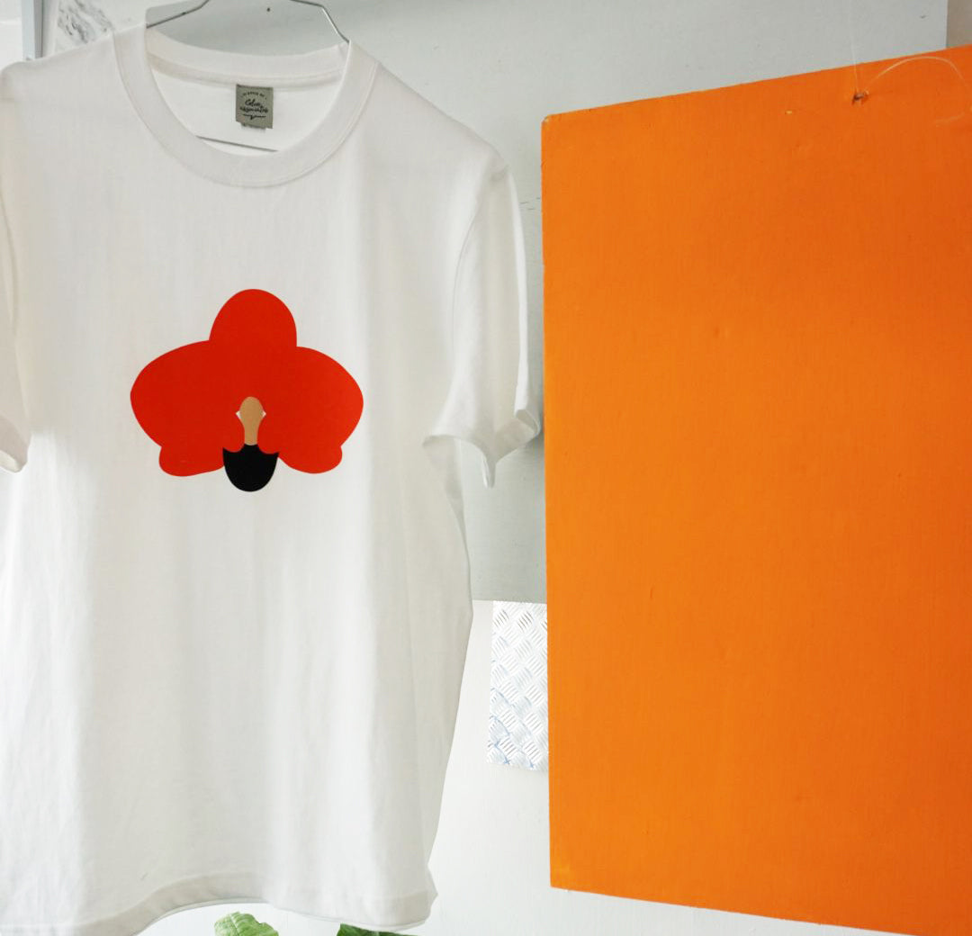 [Made to Order] GOC Cotton seamless orange orchid T-shirt