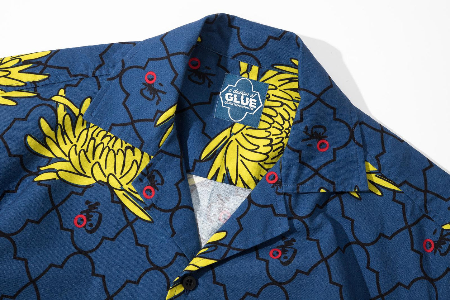 GOC floral cotton shirt jacket - chrysanthemum navy