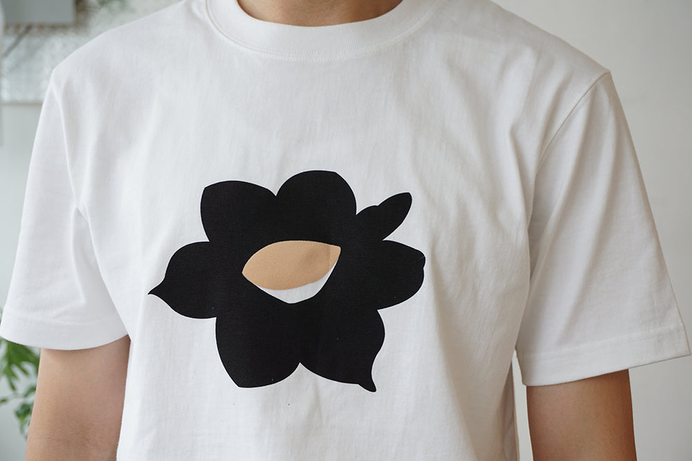 [Made to order] GOC Cotton seamless black daffodils T-shirt