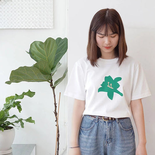 [Made to Order] GOC Cotton seamless green lily T-shirt