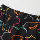 GOC floral cotton mid-length a line skirt -  neon crowded daffodil black