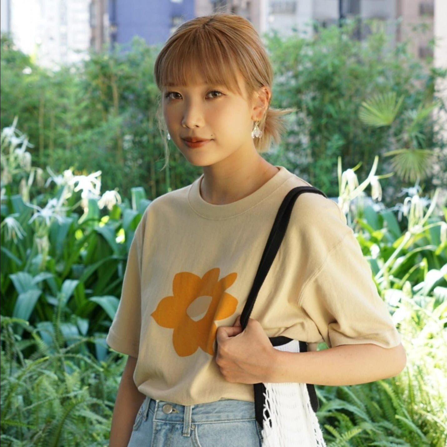 [Made to Order] GOC US Cotton seamless mud yellow daffodil T-shirt