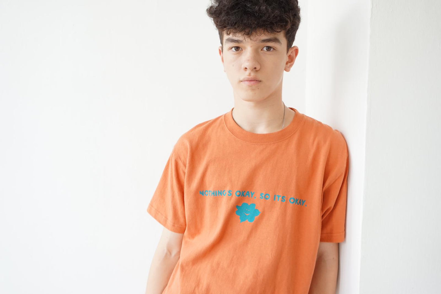 GOC US cotton "Nothing's okay, so its okay" solgan T-shirt - Orange