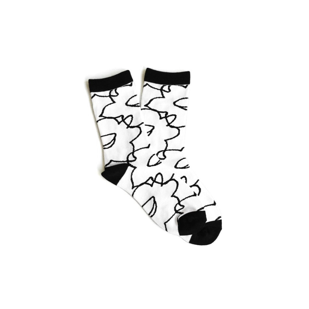 GOC Floral Socks - crowded daffodil white