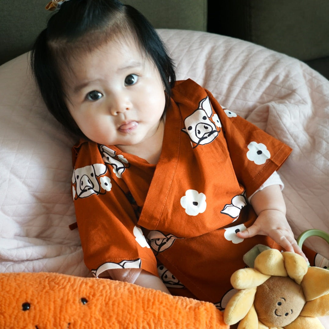 GOC animal print baby kimono - cherry piggy