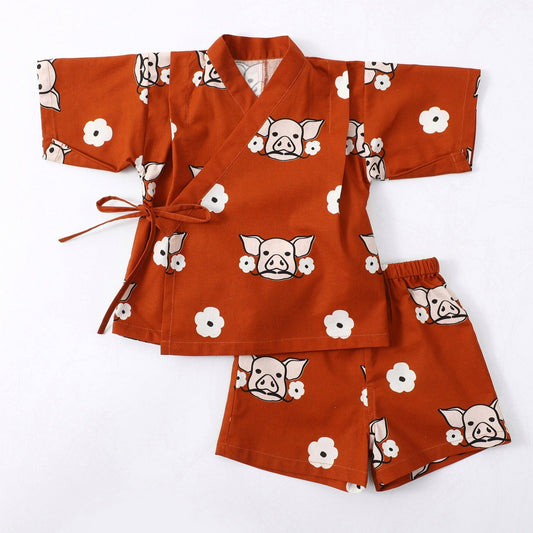 GOC animal print baby kimono - cherry piggy