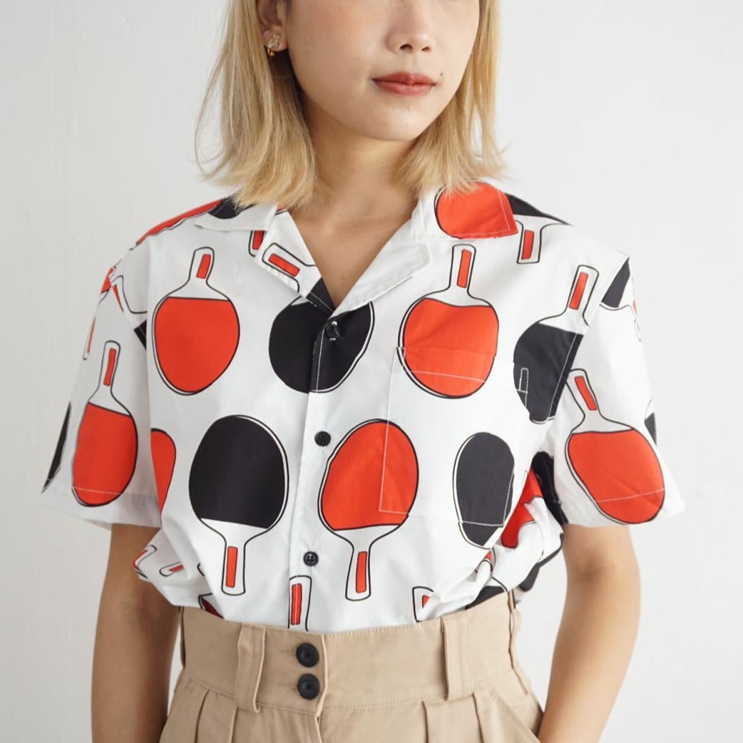 GOC retro sports poplin shirt jacket - ping pong