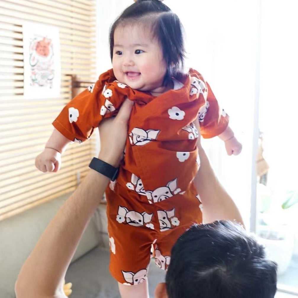 GOC animal print baby kimono - cherry piggy